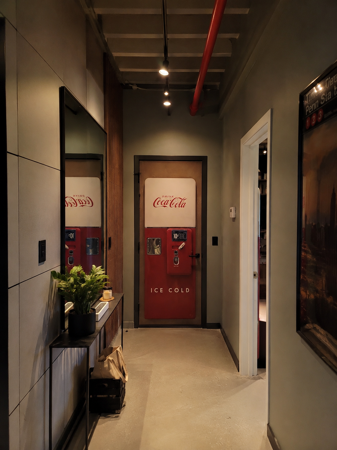 The vintage Coca-Cola door at the Casa38 entrance